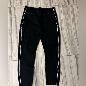 Spanx The Perfect Pants Classic Black Ankle Piped Skinny Pants Size Large